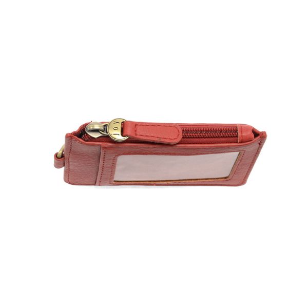 Vegan Leather Dolly Small Keyring Card Wallet - Red
