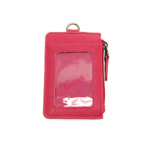 Vegan Leather Dolly Small Keyring Card Wallet - Bright Pink