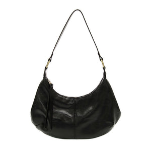 Vegan Leather Giselle Small Hobo Bag - Black