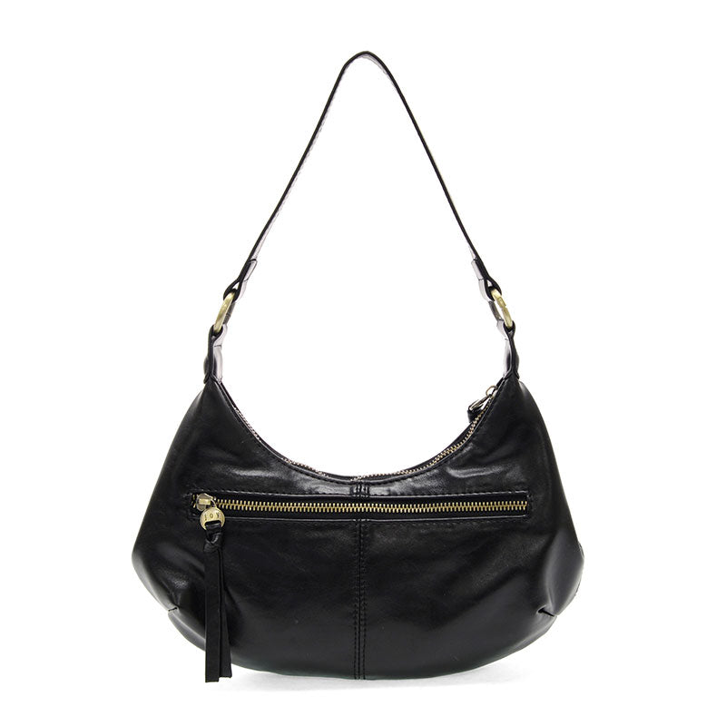 Vegan Leather Giselle Small Hobo Bag - Black