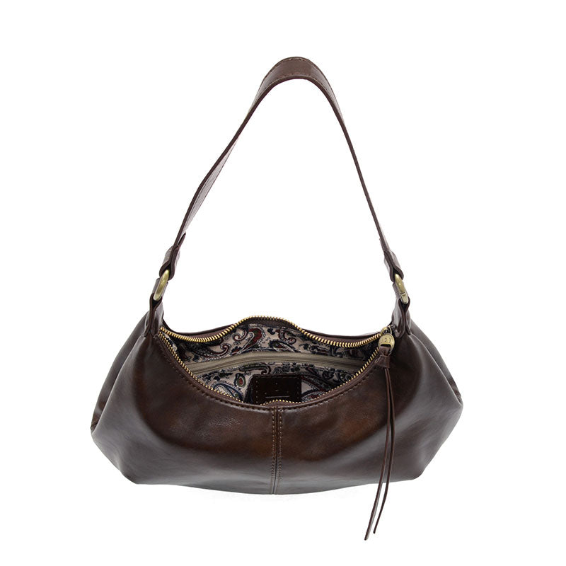Vegan Leather Giselle Small Hobo Bag - Mocha