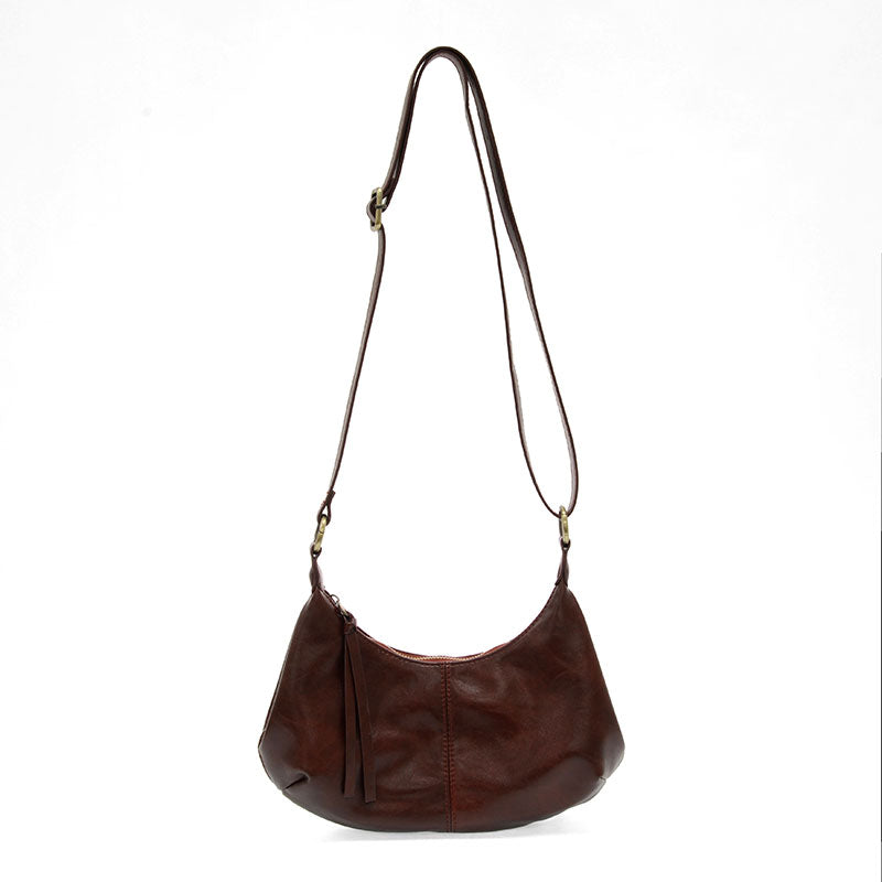 Vegan Leather Giselle Small Hobo Bag - Maroon