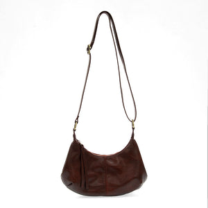 Vegan Leather Giselle Small Hobo Bag - Maroon