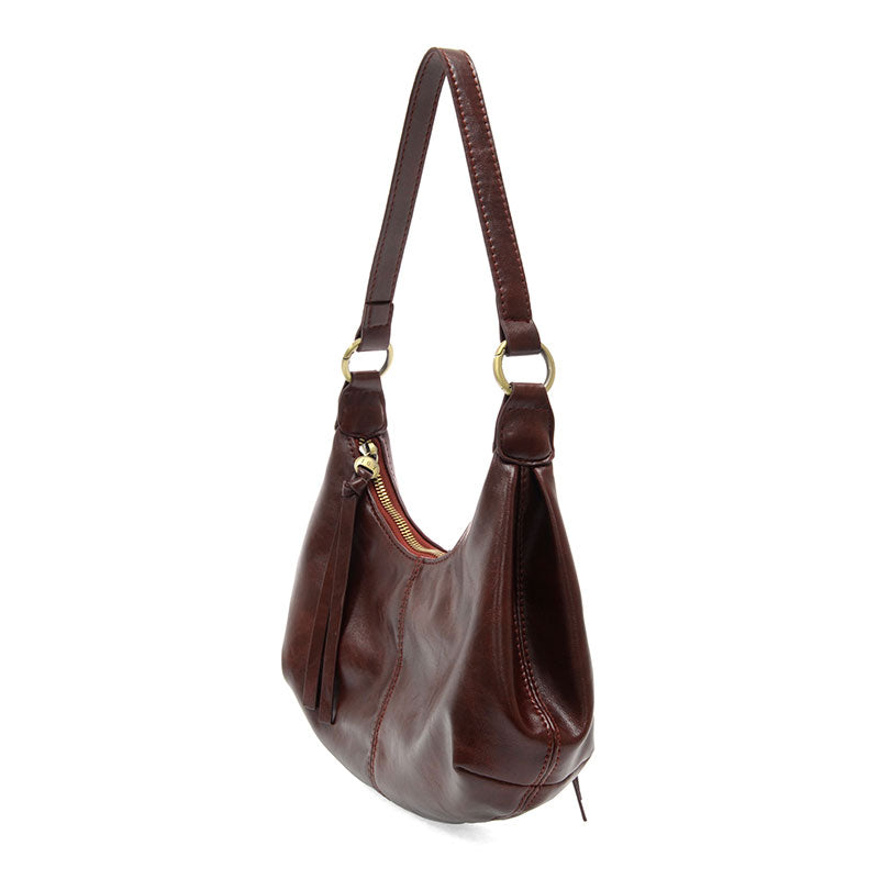Vegan Leather Giselle Small Hobo Bag - Maroon