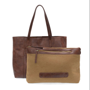 Vegan Leather Laptop Sondra Commuter Tote Bag - Hickory