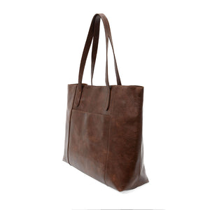 Vegan Leather Laptop Sondra Commuter Tote Bag - Hickory
