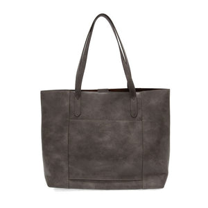 Vegan Leather Laptop Sondra Commuter Tote Bag - Taupe