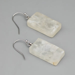 White Watercolor Resin Vega Dangle Earrings