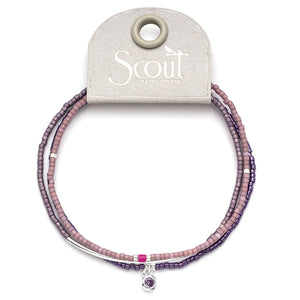 Tonal Chromacolor Miyuki Bracelet Trio - Purple / Sterling Silver Plated On Scout Curated Wears Branded Card