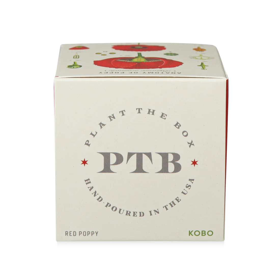 Red Poppy Flower - Pure Soy Candle Plantable Box