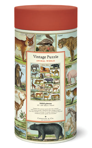 1000-Piece Vintage-Style Puzzle – Animal World