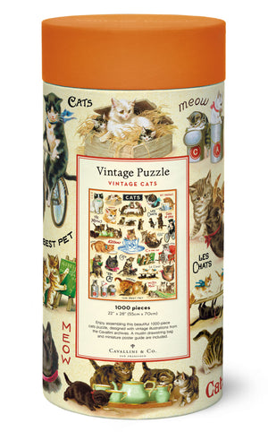 1000-Piece Vintage-Style Puzzle – Cats - Hello World Modern Mercantile