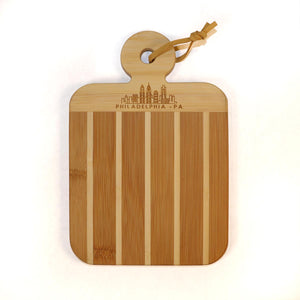 Philadelphia, PA Skyline Engraved Bamboo Cheese Paddleboard