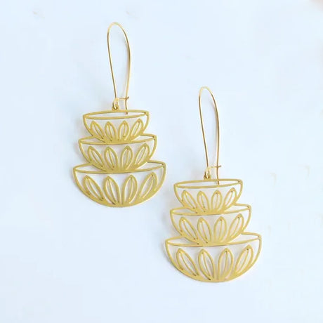 Retro Stacked Mixing Bowl Earrings - Gold - Hello World Modern Mercantile