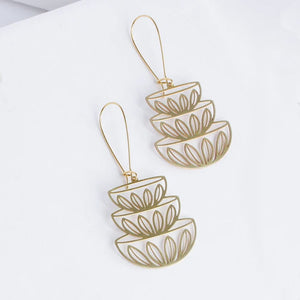 Retro Stacked Mixing Bowl Earrings - Gold - Hello World Modern Mercantile