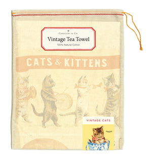 Vintage-Style Tea Towel - Cats - Hello World Modern Mercantile