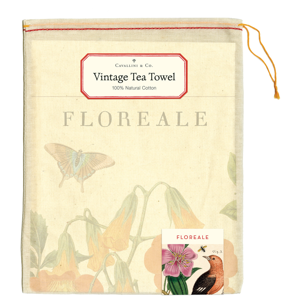 Vintage-Style Tea Towel - Floreale