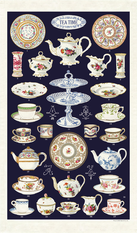 Vintage-Style Tea Towel - Tea Time - Hello World Modern Mercantile