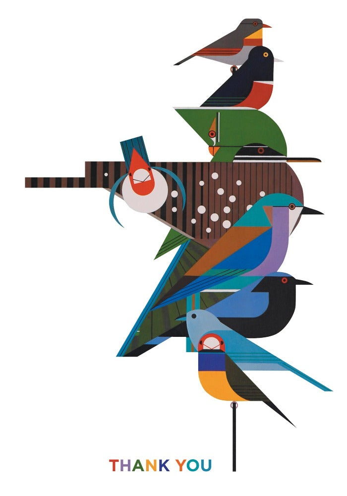 Rainforest Birds Charley Harper Boxed Thank You Notes Interior