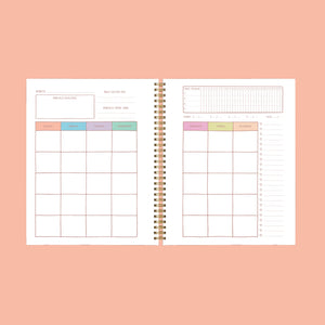 Undated Perpetual Planner - Goal Getter Lite - Trippy Floral Interior Weekly
