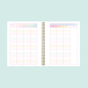Undated Perpetual Planner - Rainbow Gradient Interior Weekly Tasks