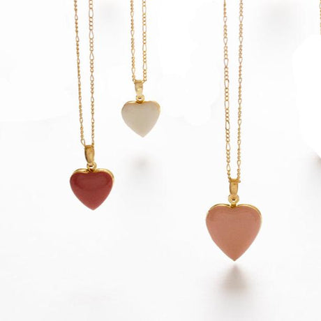 Color Enamel Heart Locket 14K Gold Plated Necklace - Hello World Modern Mercantile