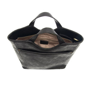 Vegan Leather Top Handle Liz Crossbody Bag Black Top Interior View