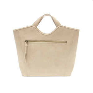 Vegan Leather Top Handle Liz Crossbody Bag Cotton Back Zipper Pocket