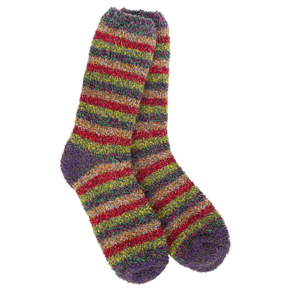 Multicolor Striped Cozy Crew Socks