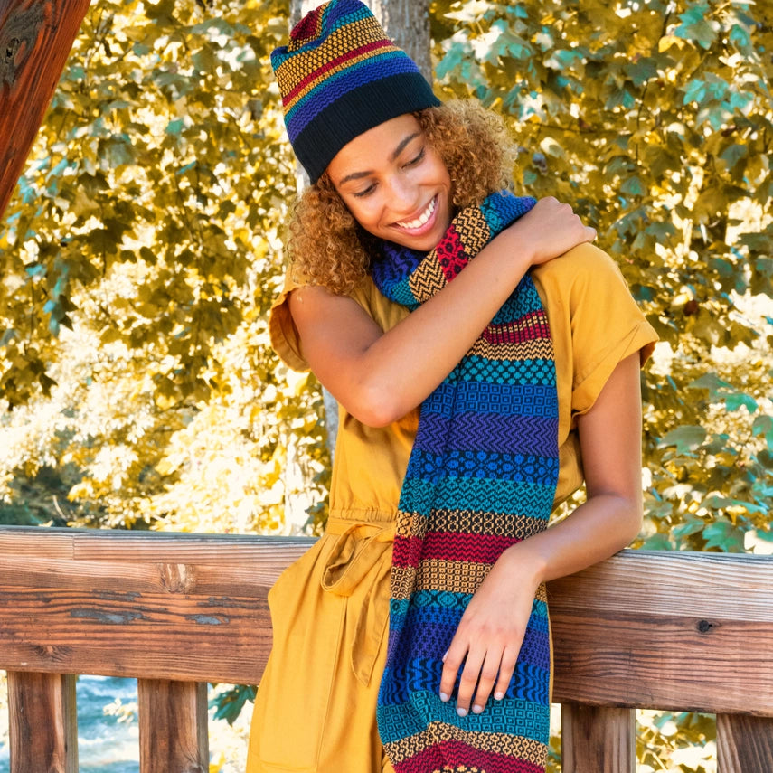 Colorful Cotton Knit Scarf