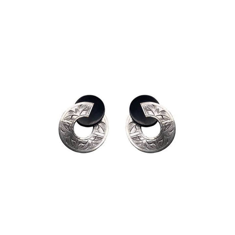 Etched Broken Circle Shell Earrings