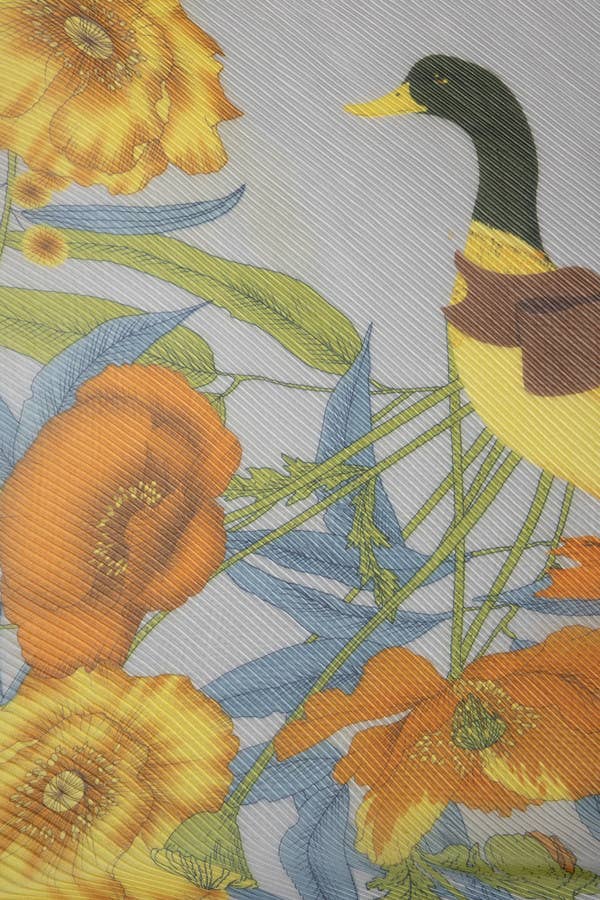 Springtime Floral Pleated Scarf