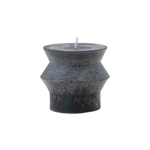 Unscented Totem Pillar Candle 3" H in Charcoal Black
