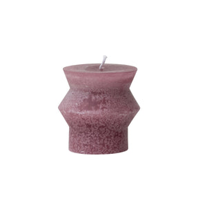 Unscented Totem Pillar Candle 3" H in Purple Mauve