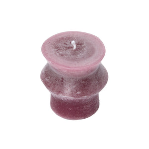 Unscented Totem Pillar Candle 3" H in Purple Mauve Top View of Wick