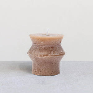 Unscented Totem Pillar Candle 3" H in Cappuccino Brown Lifestyle Alternative
