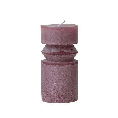 Unscented Totem Pillar Candle 6" H in Purple Mauve