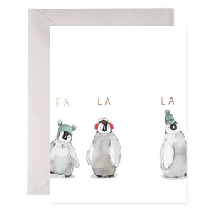 Fa La La Penguins Christmas Card