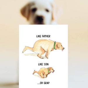 Dog Themed Illustrated Father's Day Greeting Card