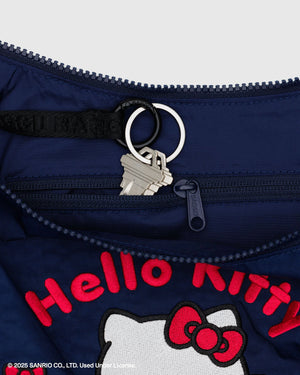 Medium Nylon Crescent Bag - Embroidered Hello Kitty & Teddy - Hello World Modern Mercantile
