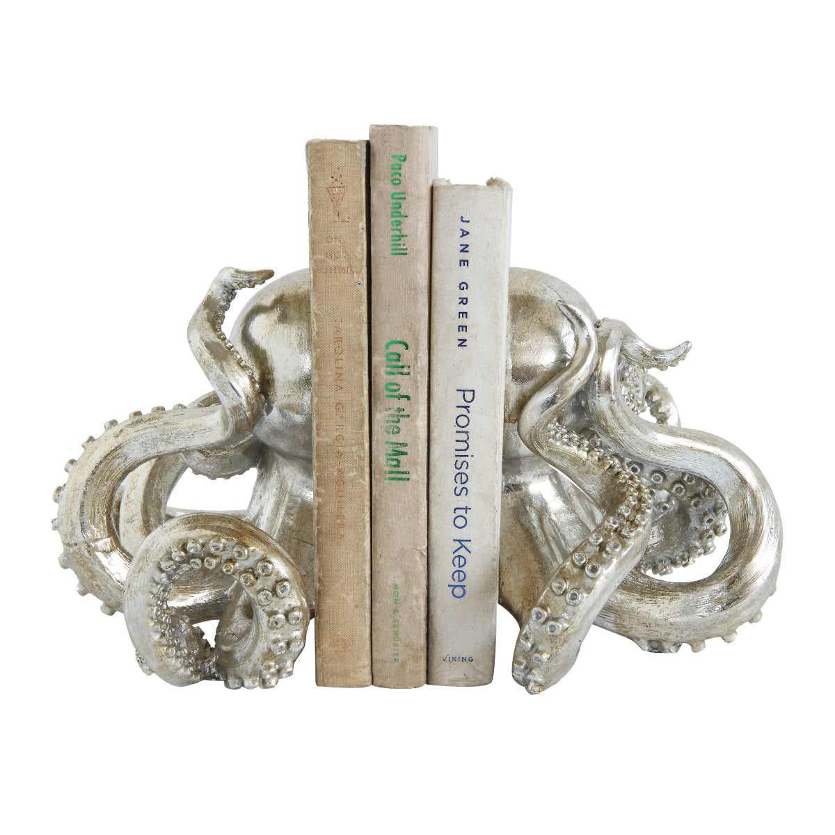 Silver Resin Octopus Bookends Pair