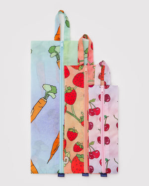 3D Zip Packing Set - Carrots & Berries - Hello World Modern Mercantile