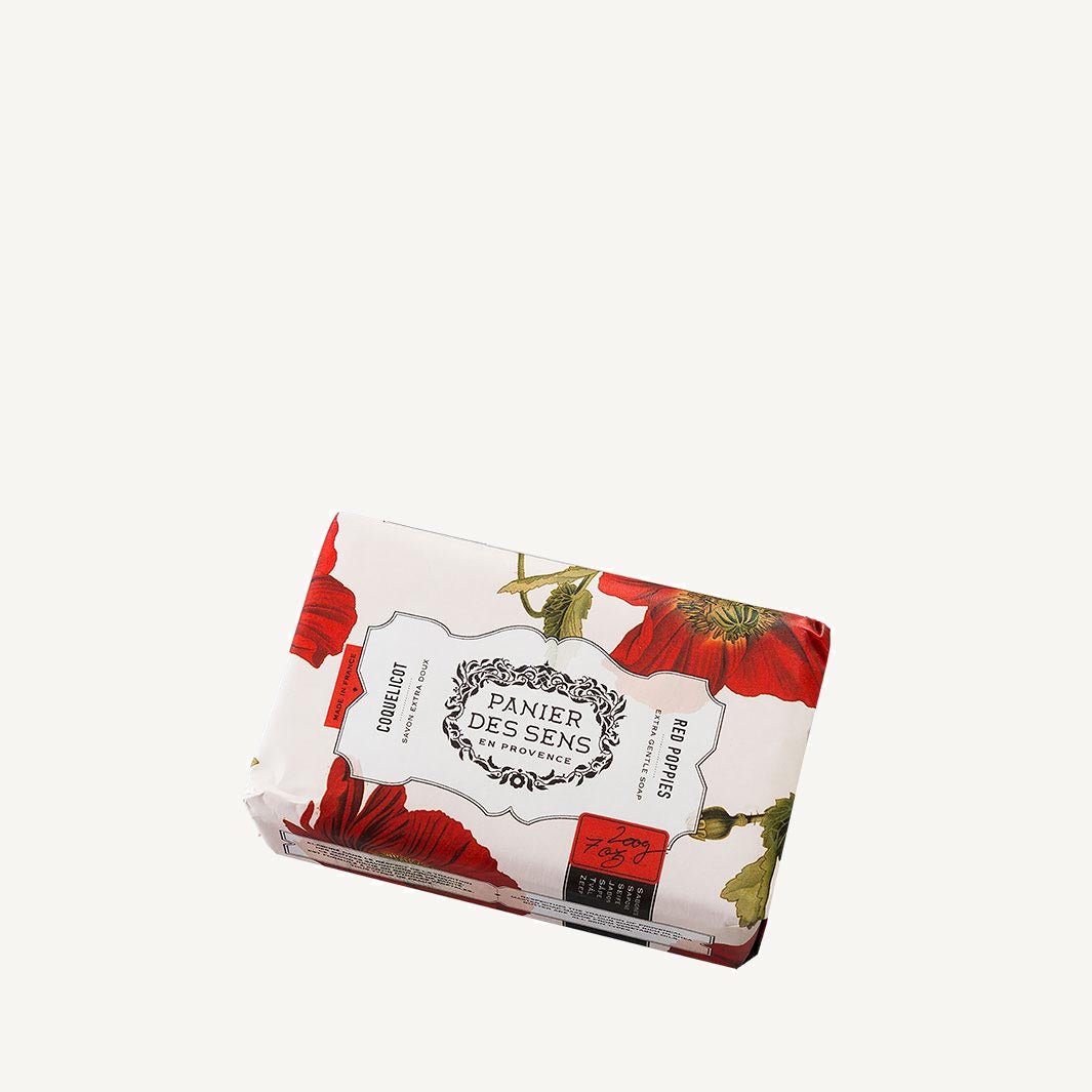 French Red Poppies Natural Bar Soap with Shea Butter 7oz
