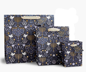 50% Off Final Sale - Laurel Menorah Hannukah Holiday Gift Bag