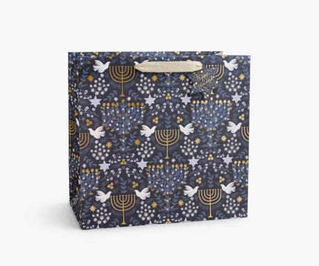 50% Off Final Sale - Laurel Menorah Hannukah Holiday Gift Bag