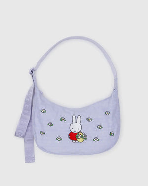 Medium Nylon Crescent Bag - Embroidered Miffy - Hello World Modern Mercantile