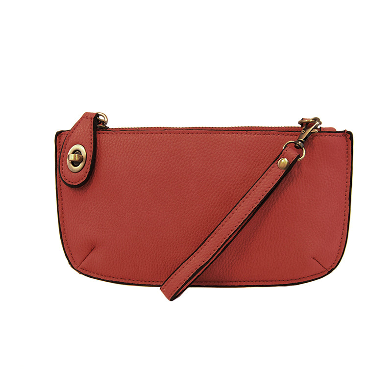 Vegan Leather Mini Crossbody Clutch - Apple Red