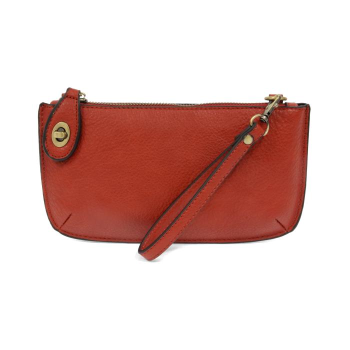 Vegan Leather Mini Crossbody Clutch - Cherry Red