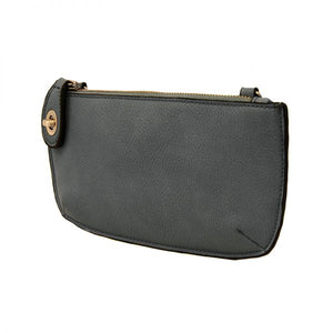 Vegan Leather Mini Crossbody Clutch - Dark Chambray