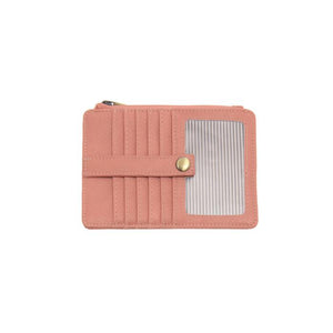 Vegan Leather Penny Mini Wallet - Pink Clay